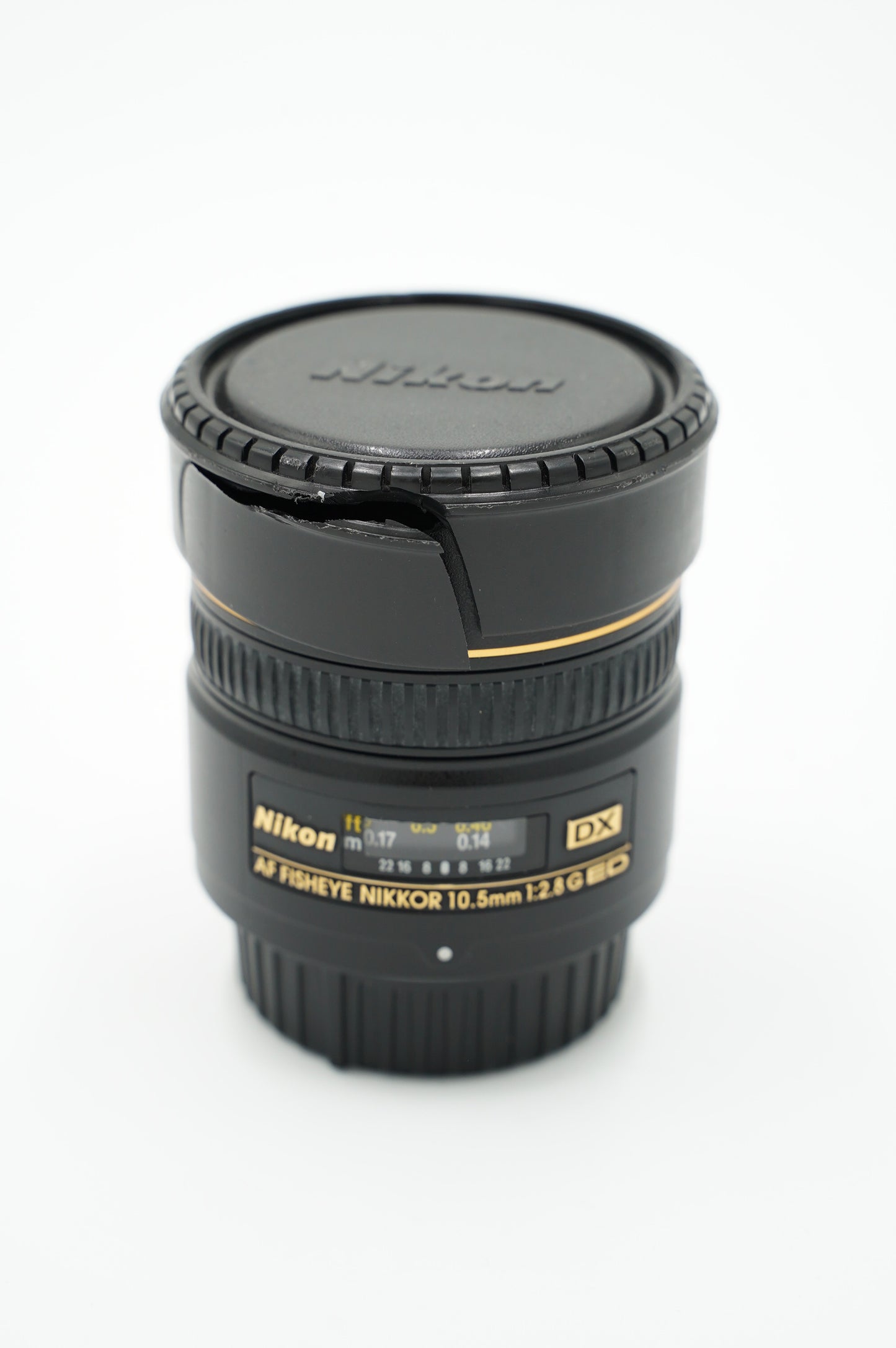 Nikon AF10.5/2.8GED/13935 AF 10.5mm f/2.8G ED Fisheye, Used (For Parts)