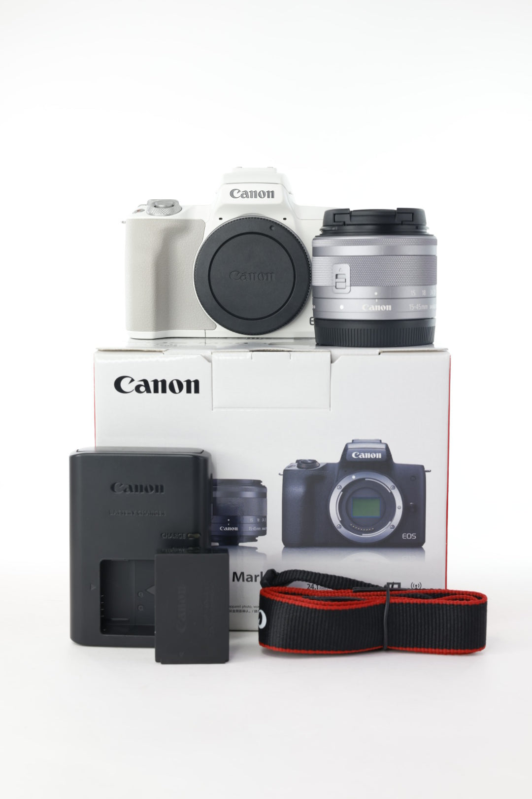 Canon M50IIW/1545/03309 EOS M50 Mark II + 15-45mm Lens, White, Used