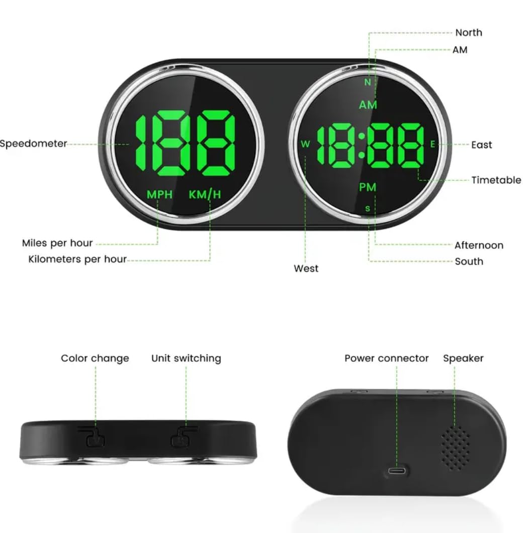 Ouyaaqii GPS Heads Up Display for Cars-Universal Digital Dashboard Speedometer with MPH/KMH Mode V15, HUD Display Car