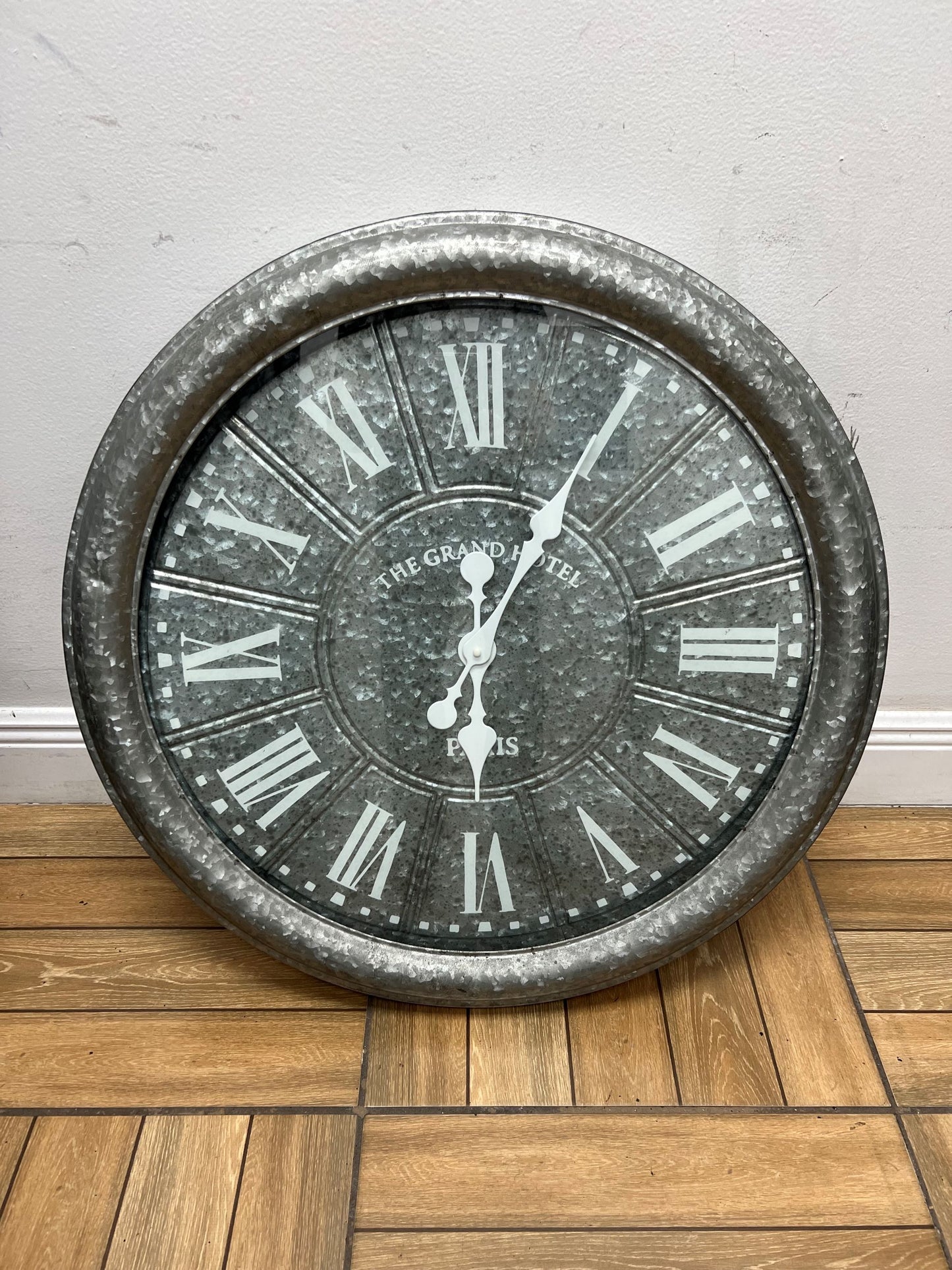 Generic Galvanized Wall Clock, Used