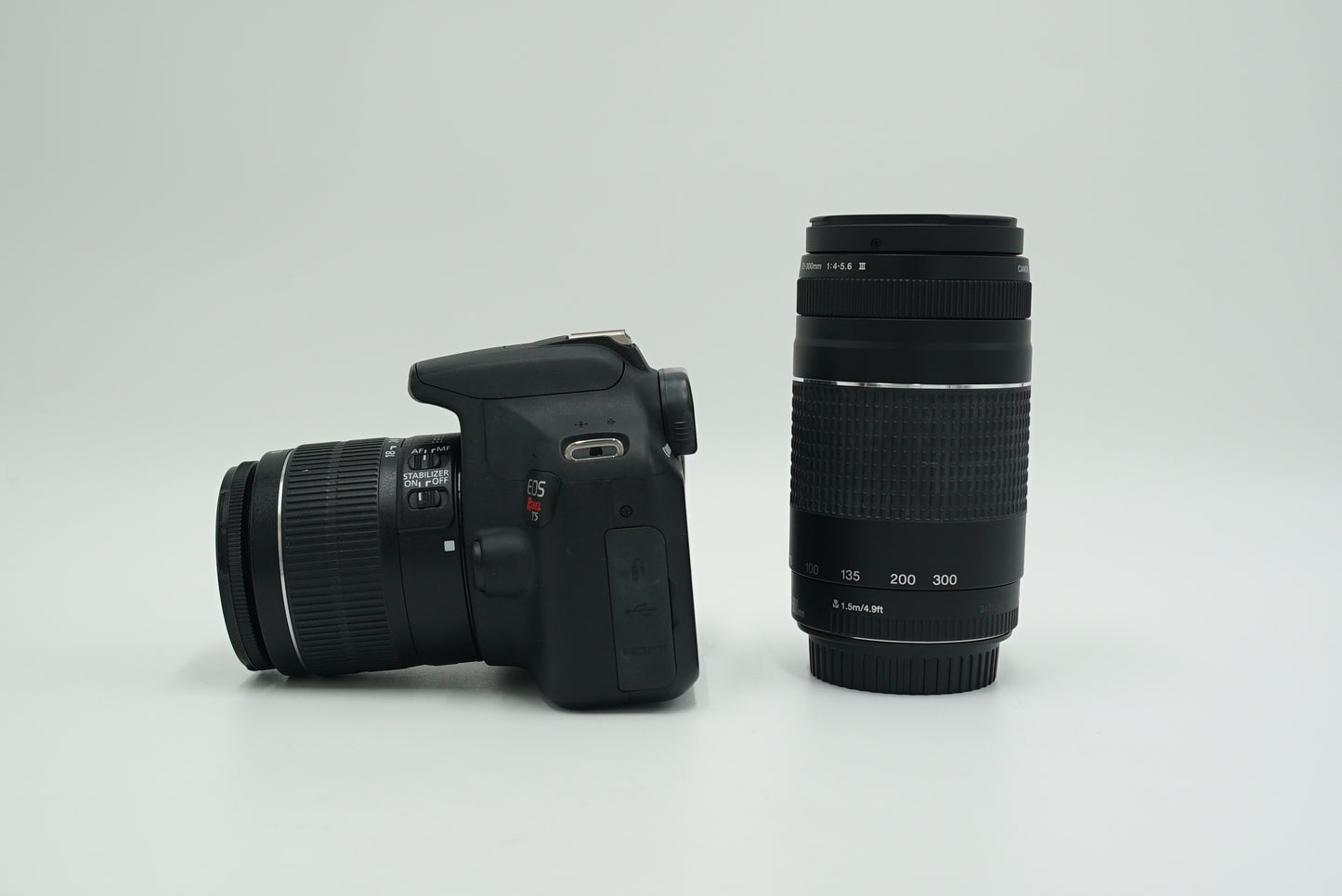 Canon EOSREBELT5/DUALLENS/76502 Rebel T5, EF-S 18-55mm f/3.5-5.6 IS II + EF 75-300mm f/4-5.6 III, Used