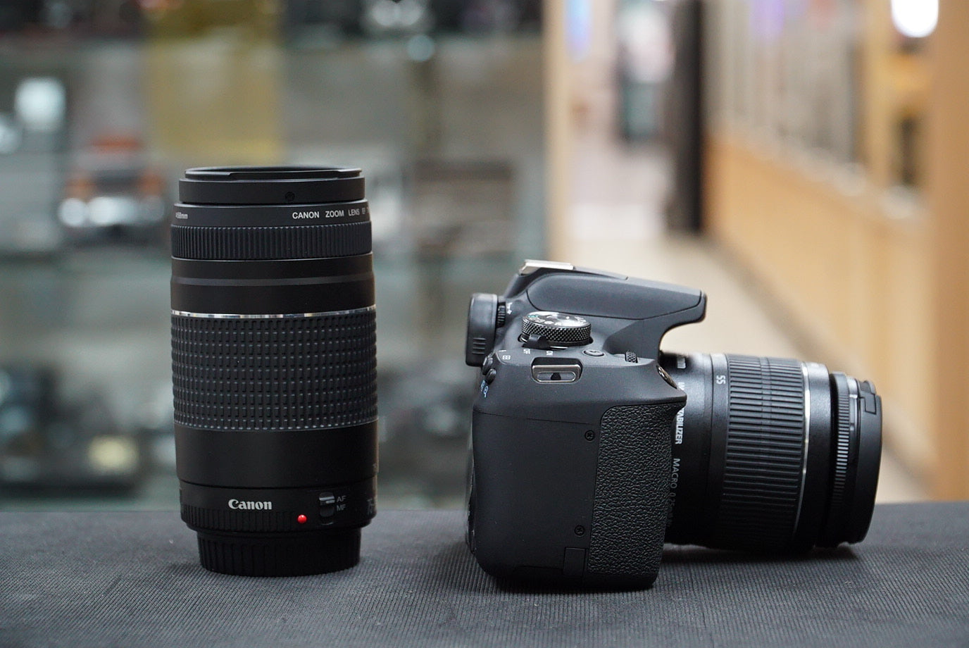 Canon EOSREBELT7/DUALLENS/33681 Rebel T7, EF-S 18-55mm f/4-5.6 IS STM + EF 75-300mm f/4-5.6 III, Used