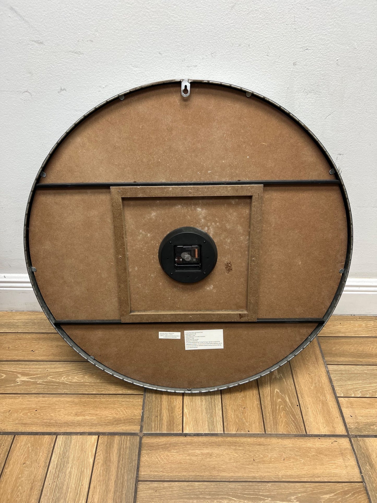 Generic Galvanized Wall Clock, Used