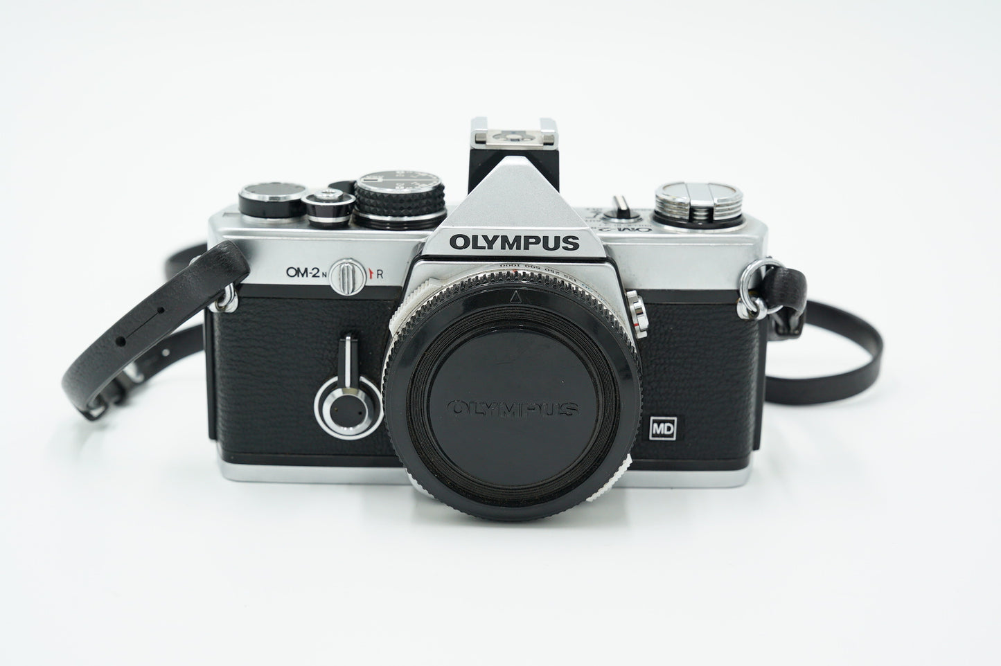 Olympus OM2N/95712 OM-2n Film Camera + Zuiko 50mm f/1.8 Lens + Vivitar 28mm f/2.8 + Shutter Release Cable, Used