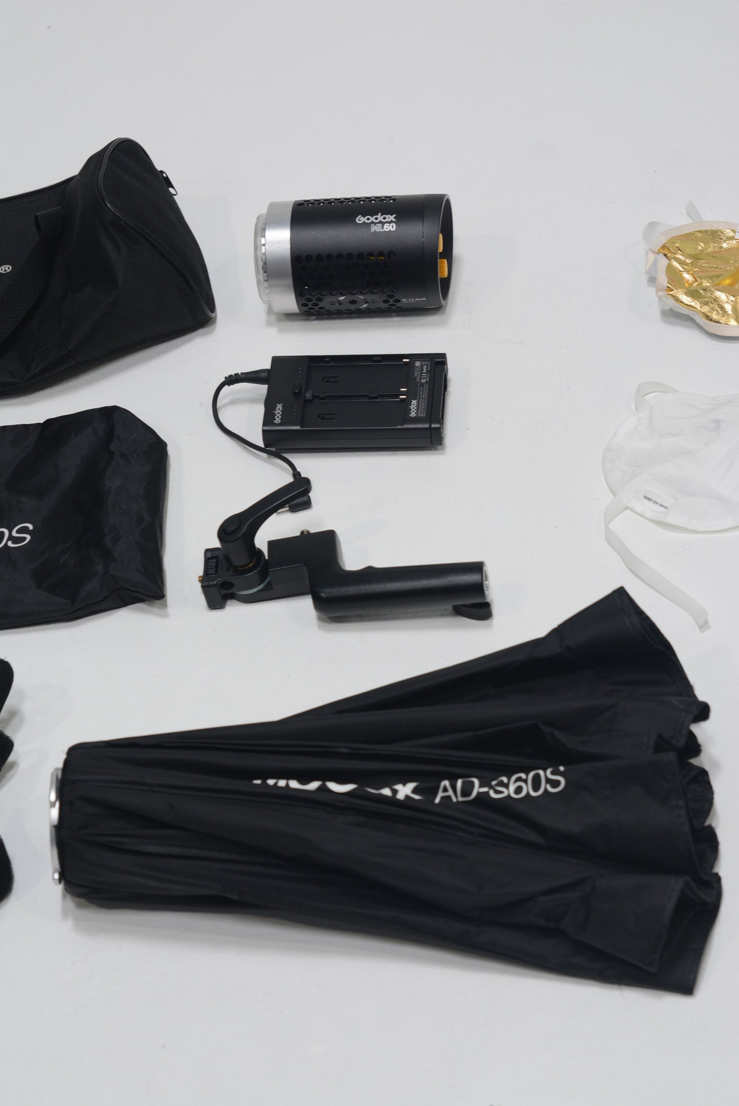 Godox ML60 60W Portable LED Light + Softbox, Used