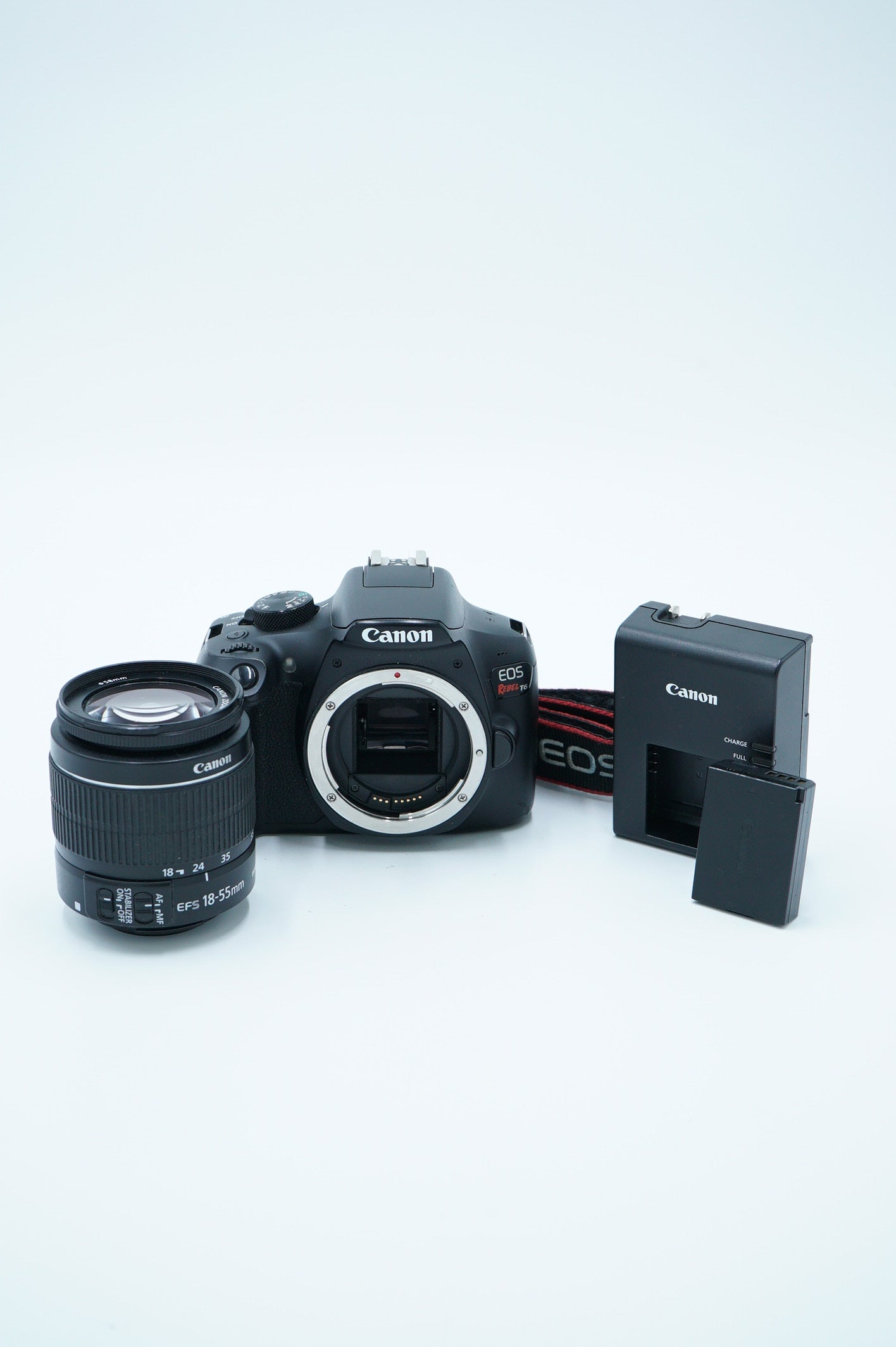 Canon EOSREBELT6/1855/11745 EOS Rebel T6, EF-S 18-55mm f/3.5-5.6 IS II, Used