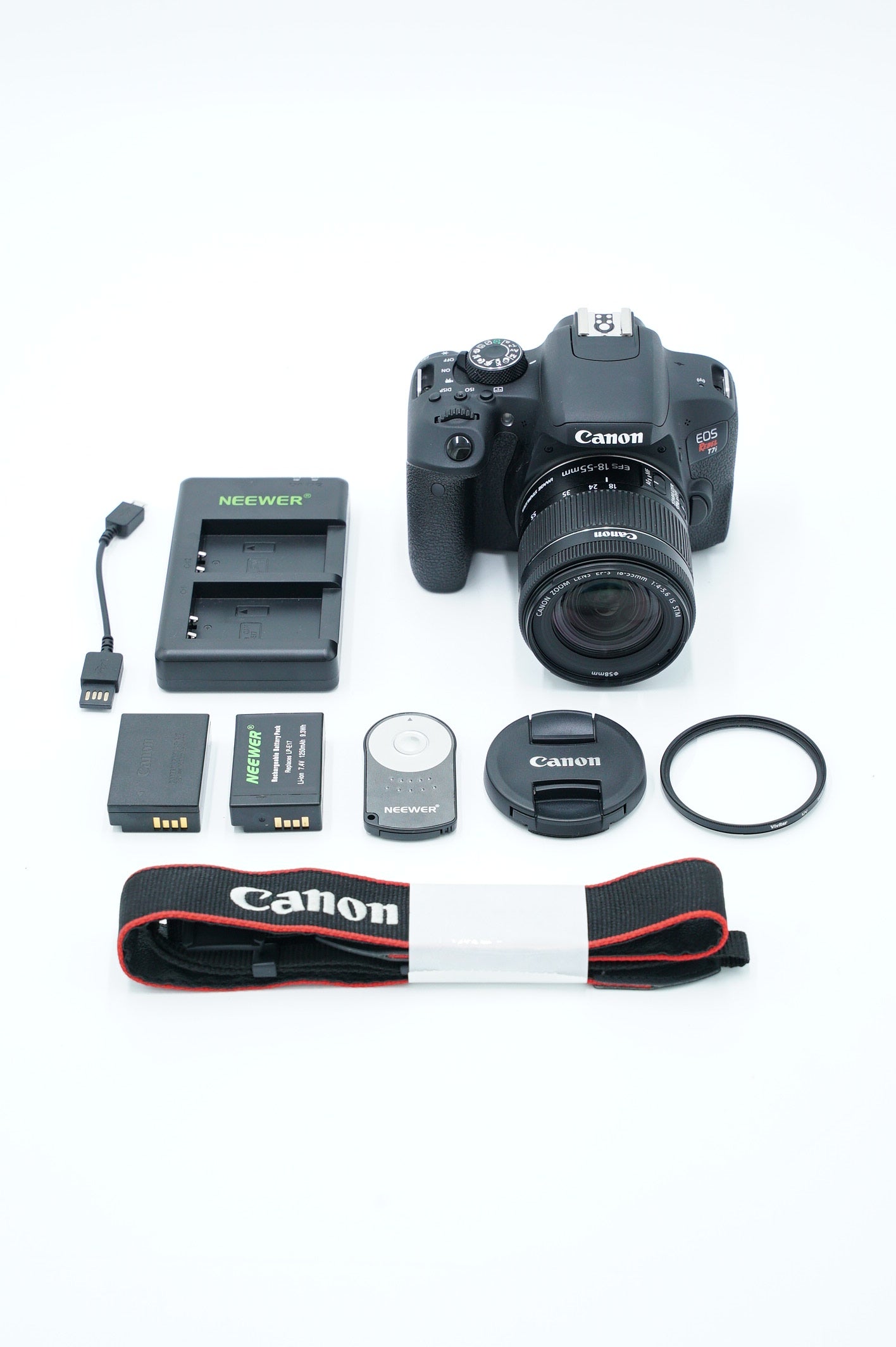 Canon EOSREBELT7i/02793 EOS Rebel T7i w/ EF-S 18-55mm f4-5.6 IS USM, Used