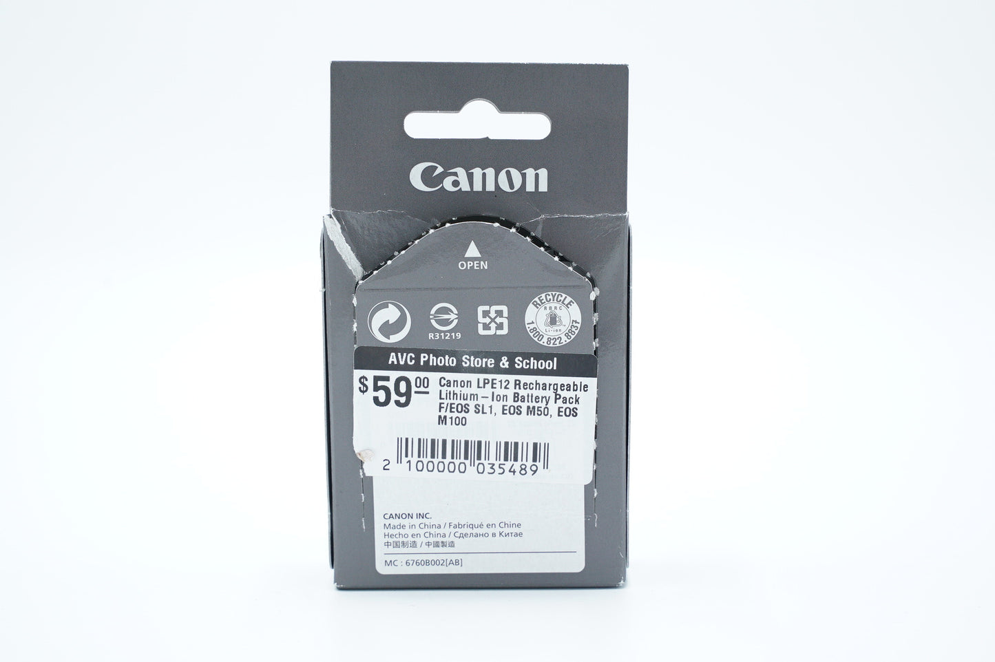 Canon LPE12 Battery, Open Box