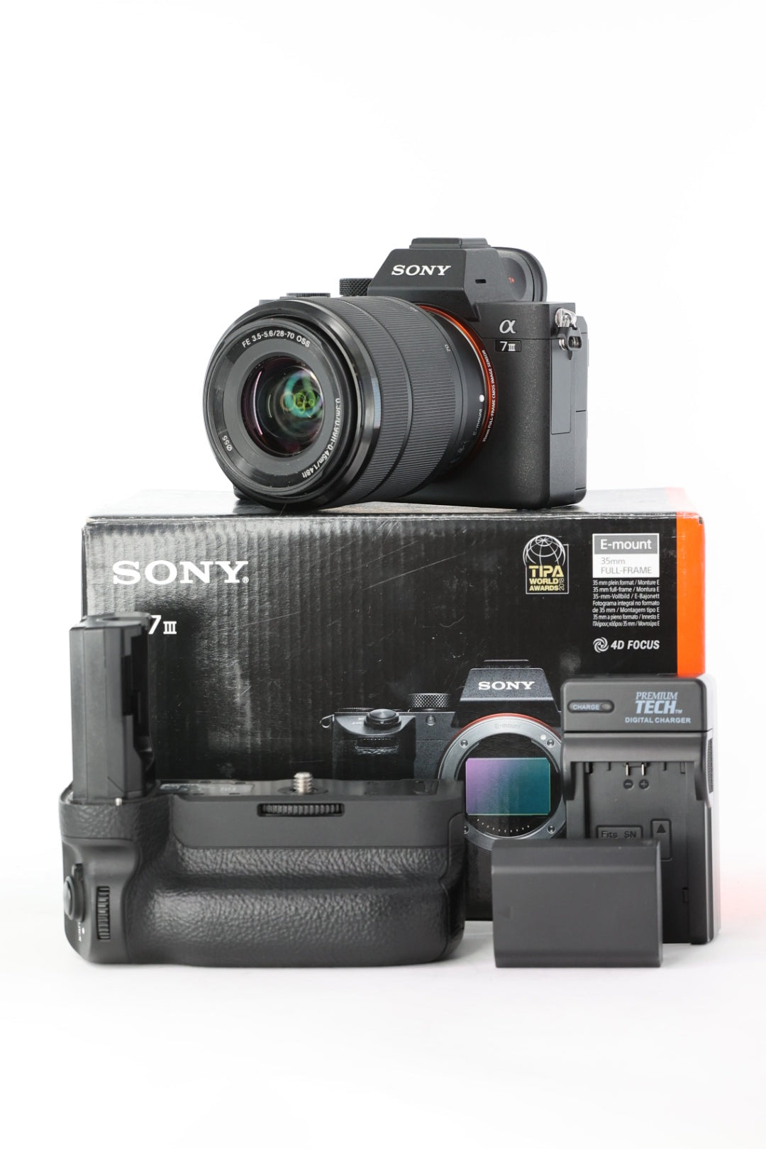 Sony A7IIIK/4643705 A7 Mark III, FE 28-70mm F/3.5-5.6 OSS Lens + Grip, Used