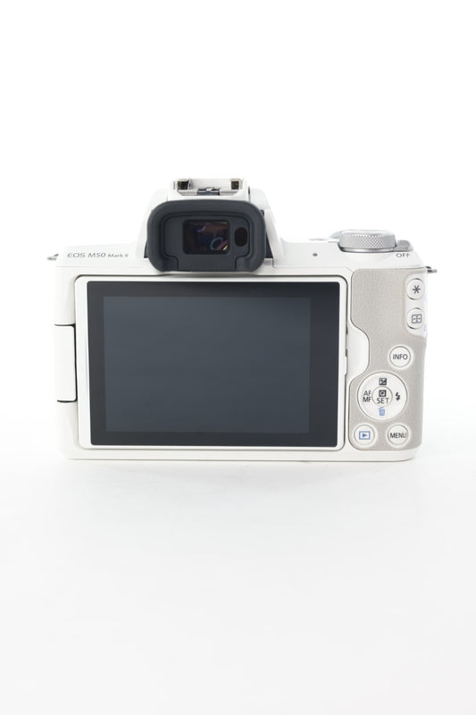Canon M50IIW/1545/03309 EOS M50 Mark II + 15-45mm Lens, White, Used