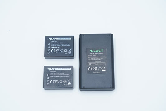 Neewer DLW126 Dual Charger + 2 Batteries, Used