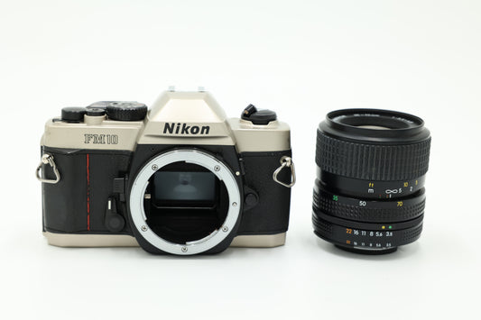 Nikon FM10/3570/18512 FM10 Film Camera w/35-70mm Lens + Kalimar Flash, Used