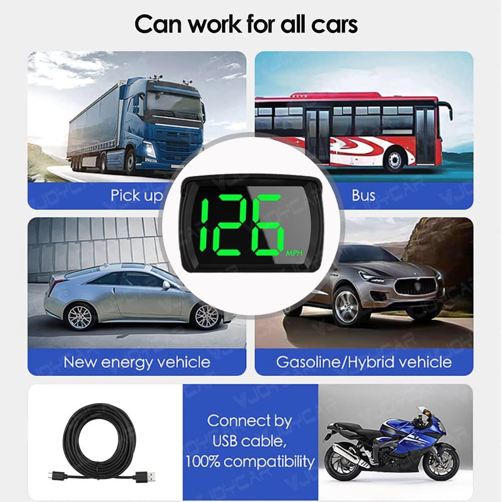 VJOYCAR Digital Speedometer HUD GPS Head Up Display Model: V03 for Cars W/USB Cable Plug & Play - AVC photo video store