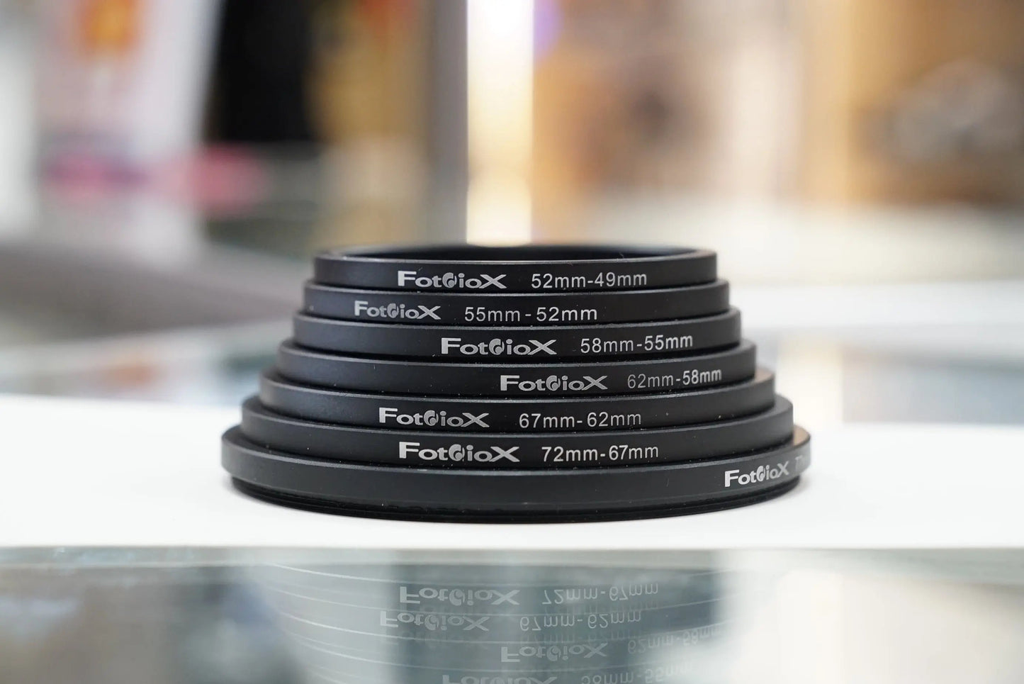 Fotodiox Step-Down Ring Set - Set of 7 Anodized Aluminum Filter Adapter Rings, Used