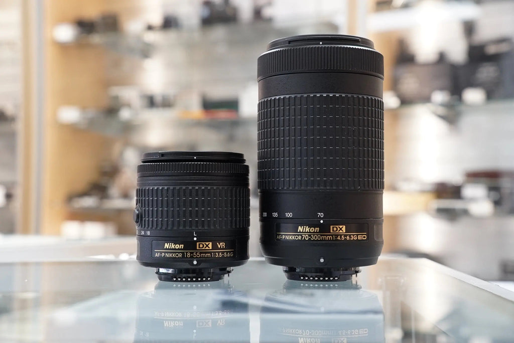 Nikon D5600 DSLR Camera Body w/2-Lens Kit (AF-P 18-55mm f/2.5-5.6 & 70-300mm f/4.5-6.3), Used