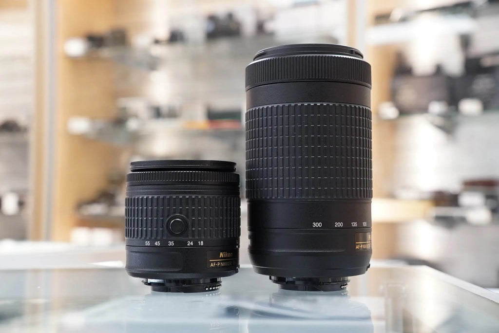 Nikon D5600 DSLR Camera Body w/2-Lens Kit (AF-P 18-55mm f/2.5-5.6 & 70-300mm f/4.5-6.3), Used