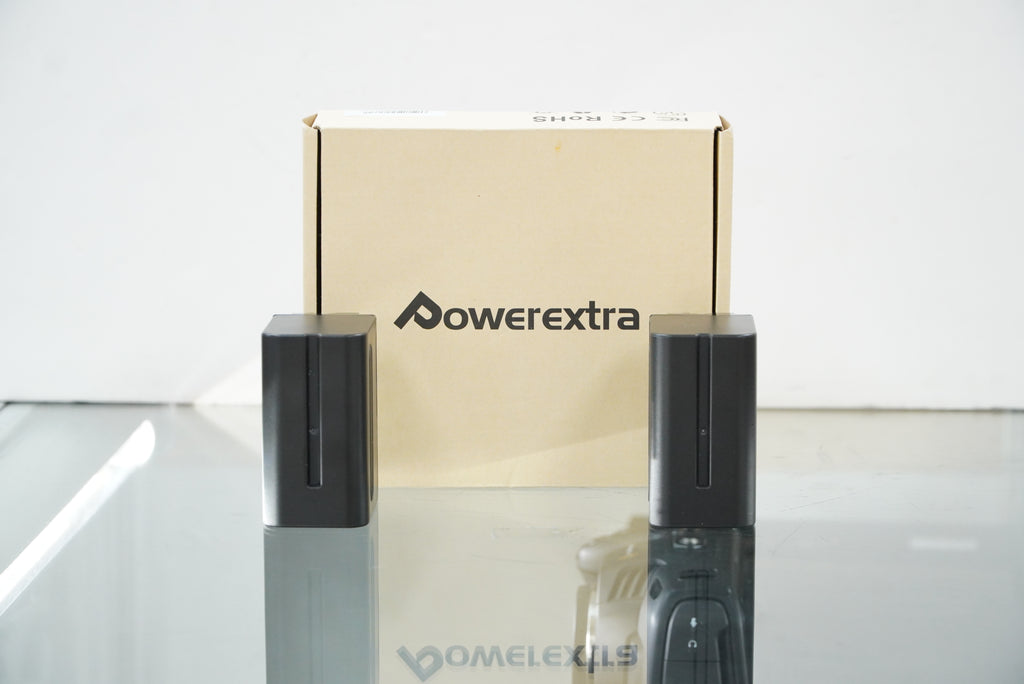 Powerextra Replaces NP-F960/F970 Battery 2 Pack, Used