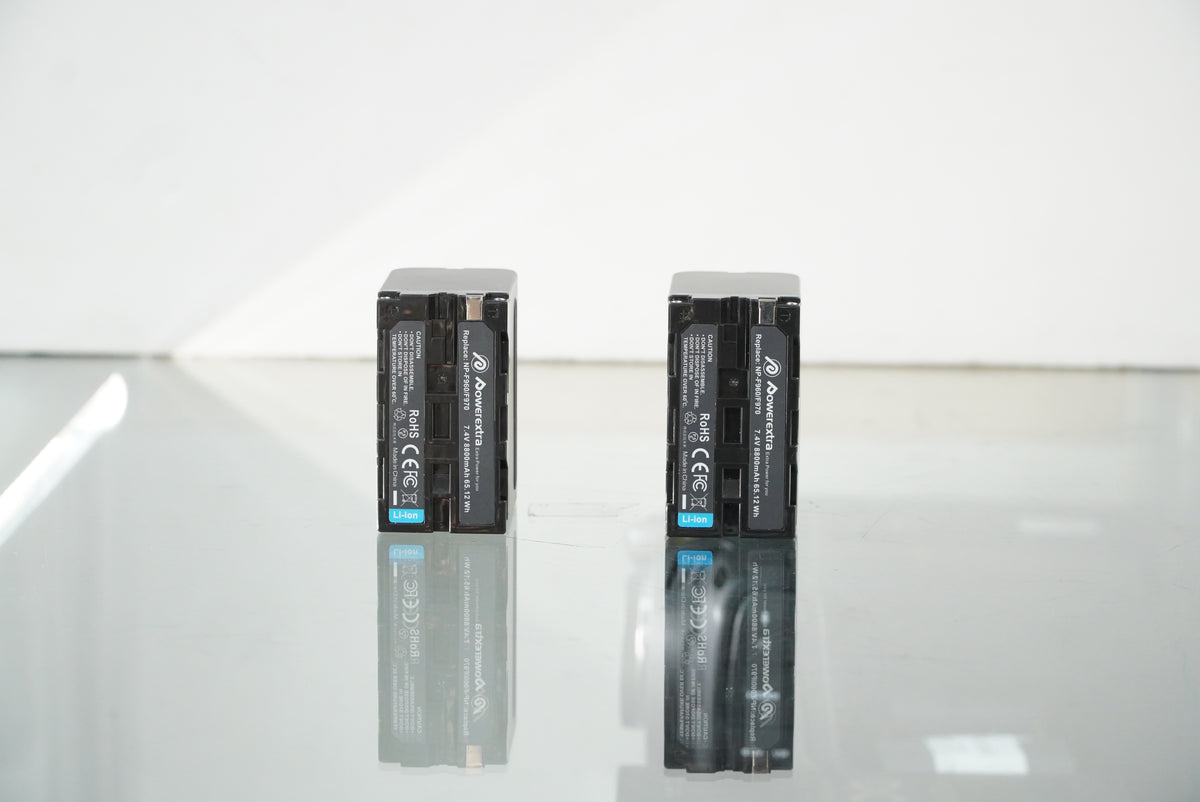 Powerextra Replaces NP-F960/F970 Battery 2 Pack, Used
