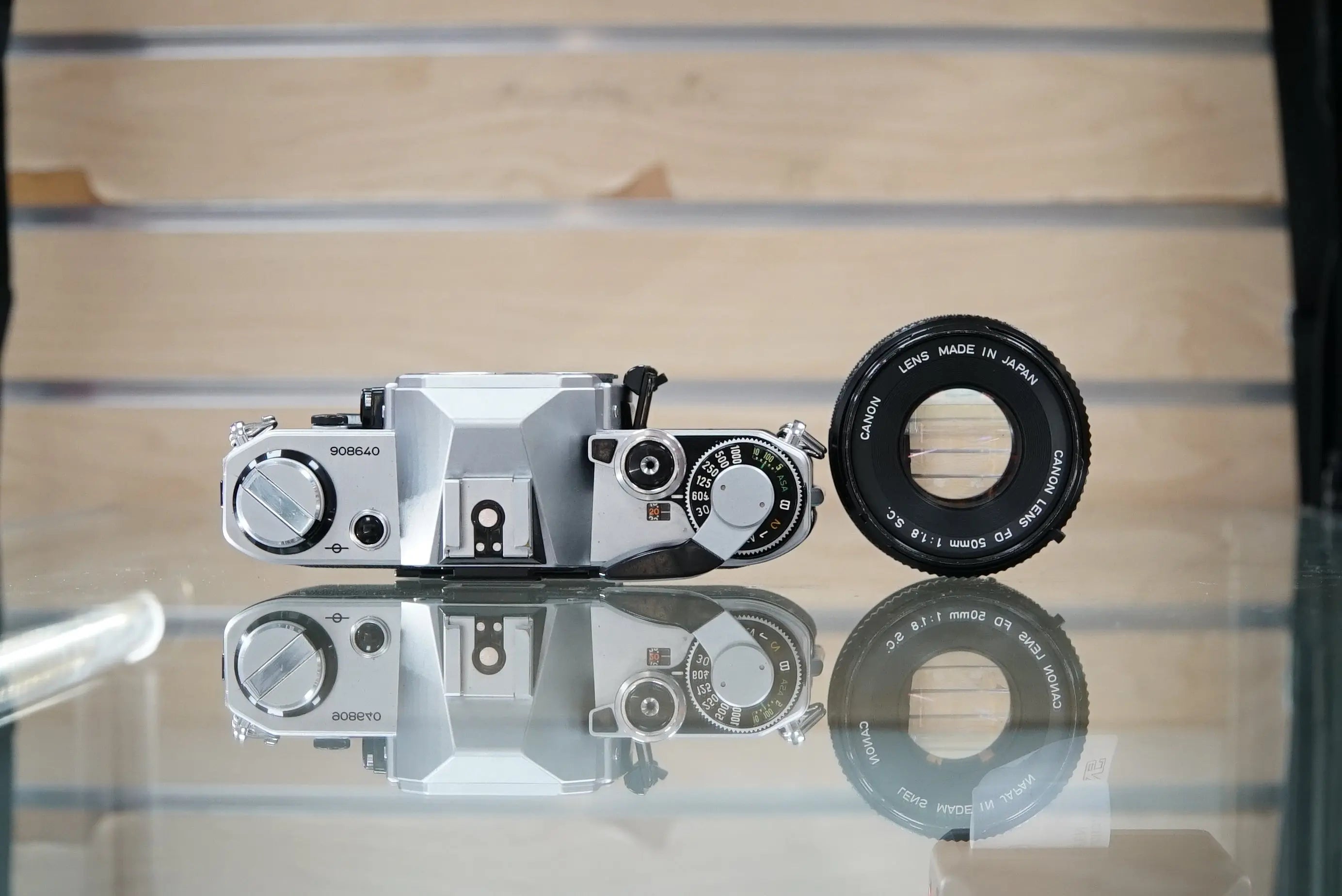 Canon (08640) AE-1 35mm Film SLR Camera w/FD 50mm f1.8 S.C. Lens, Used