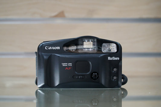 Canon Sure Shot Marlboro Owl AF-7 35mm Film Point and Shoot Camera #05296, Used