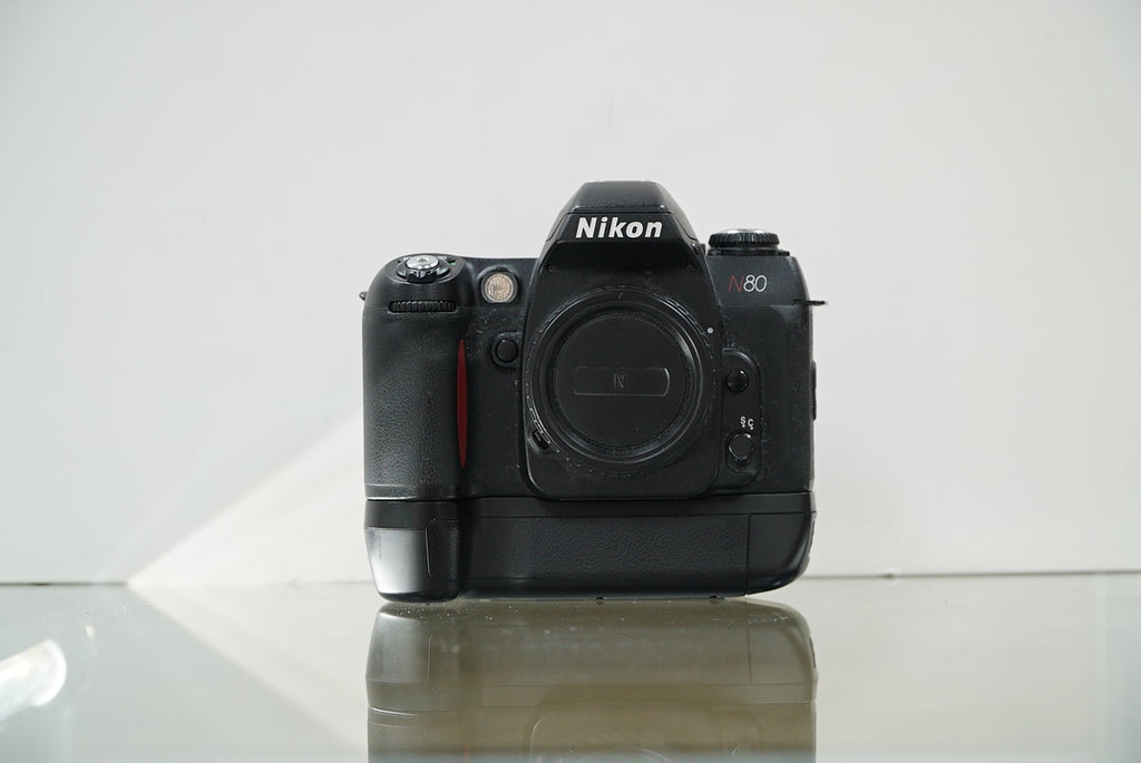 Nikon N80 35mm Film SLR Camera W/Battery Grip #04176, Used