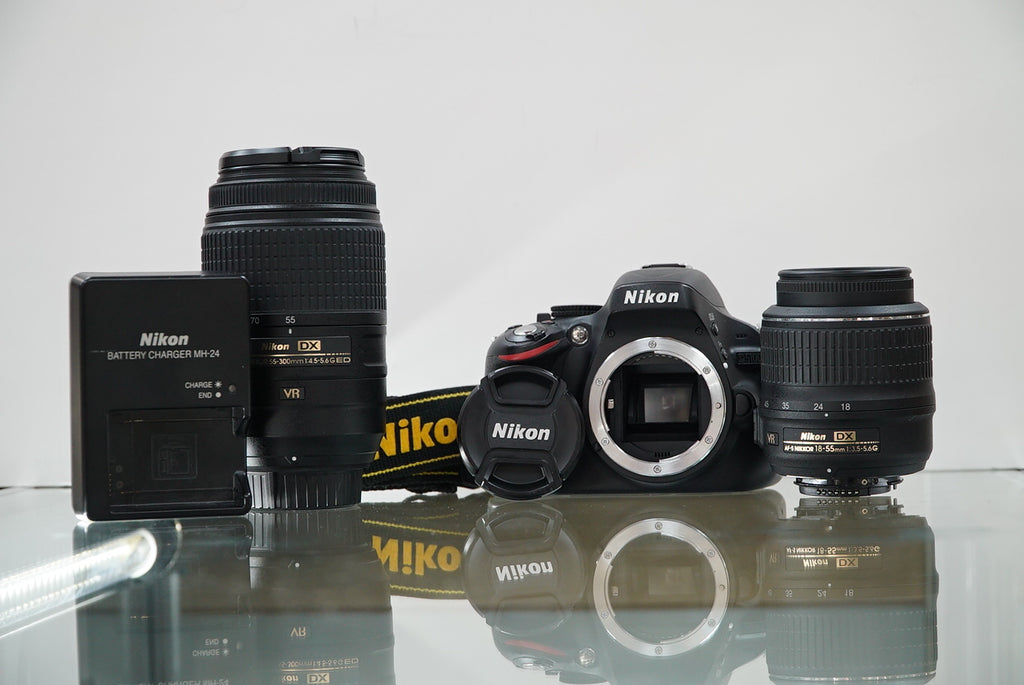 Nikon D5100 Digital SLR Camera Dual Lens Kit #52263, Used