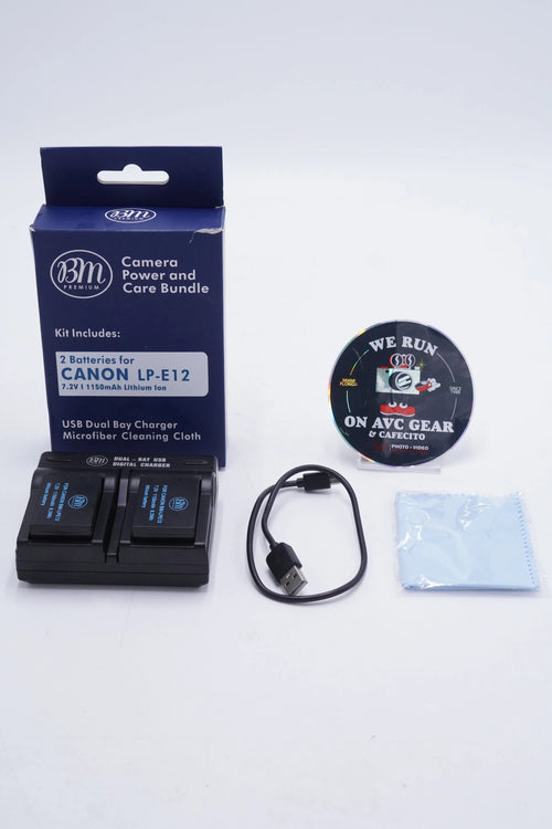 BM Premium BM-2B8 2-Pack of LP-E12 Batteries and USB Dual Battery Charger for Canon, Used - AVC photo video store