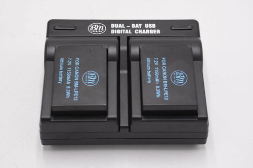 BM Premium BM-2B8 2-Pack of LP-E12 Batteries and USB Dual Battery Charger for Canon, Used - AVC photo video store