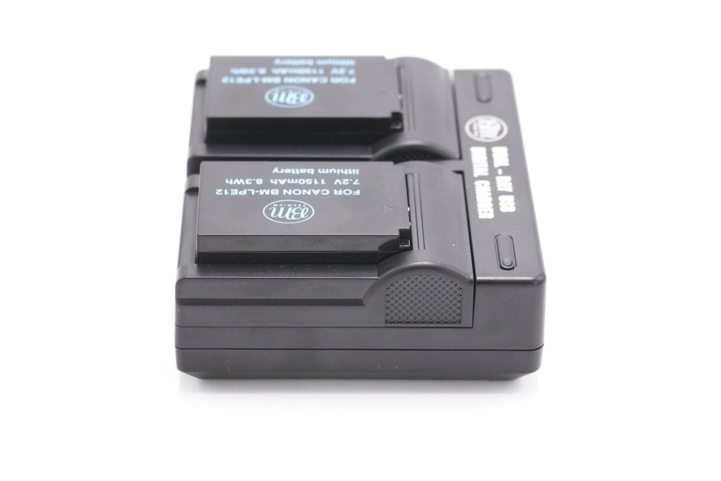 BM Premium BM-2B8 2-Pack of LP-E12 Batteries and USB Dual Battery Charger for Canon, Used - AVC photo video store