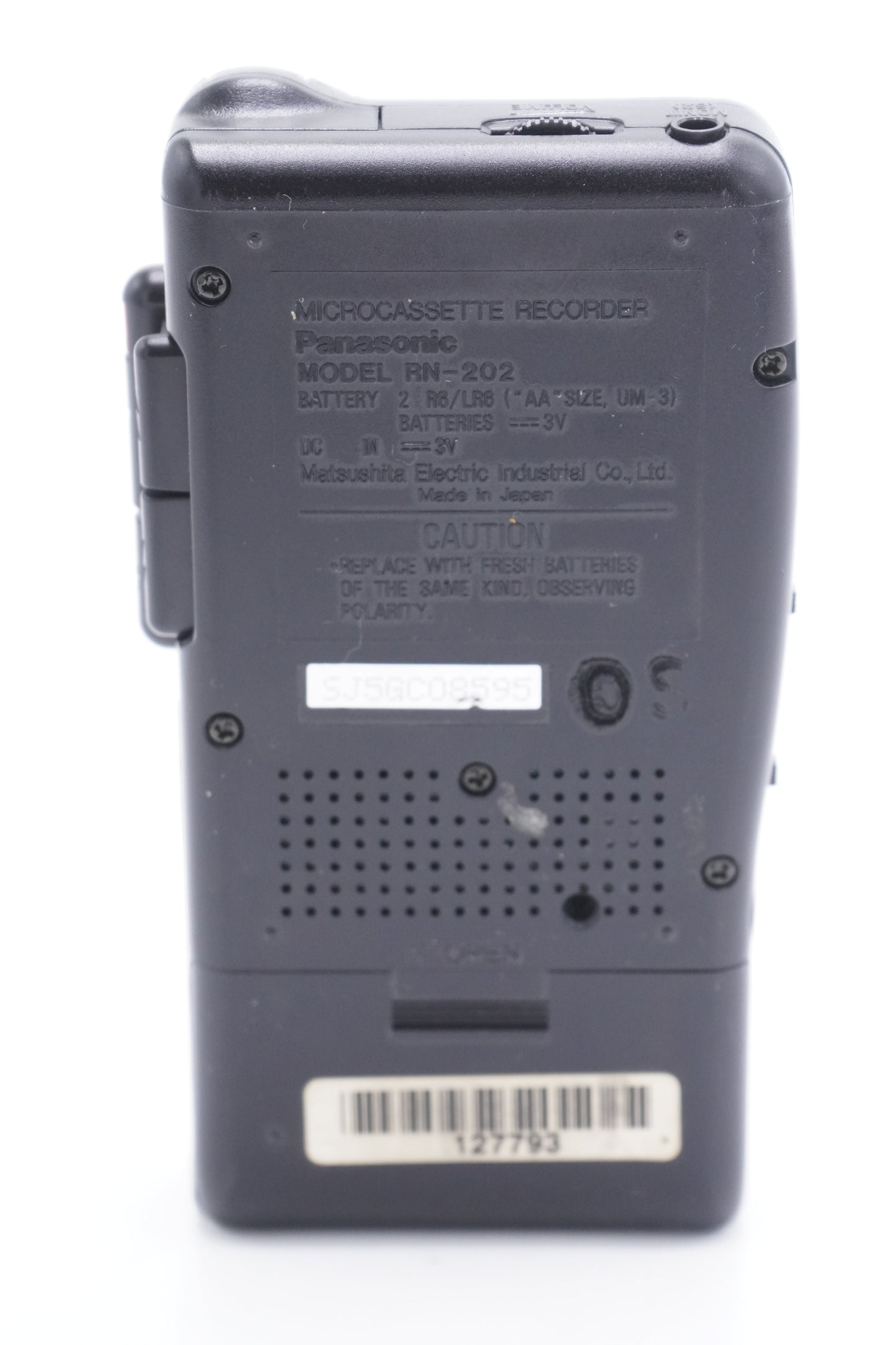 Panasonic RN-202-08595 MicroCassette Voice Recorder 2 Speed Handheld Dictaphone, Used (For Parts)