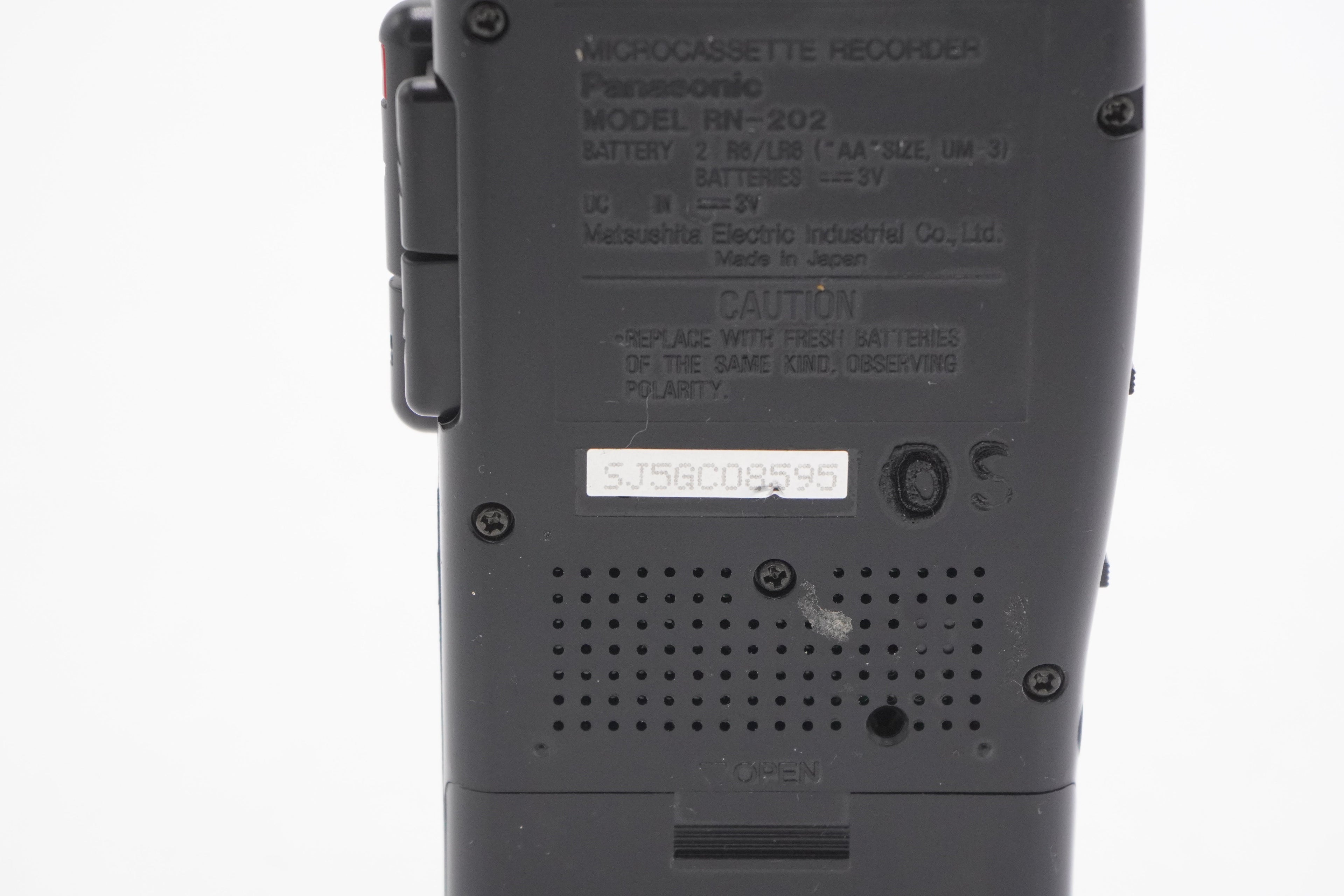 Panasonic RN-202-08595 MicroCassette Voice Recorder 2 Speed Handheld Dictaphone, Used (For Parts)