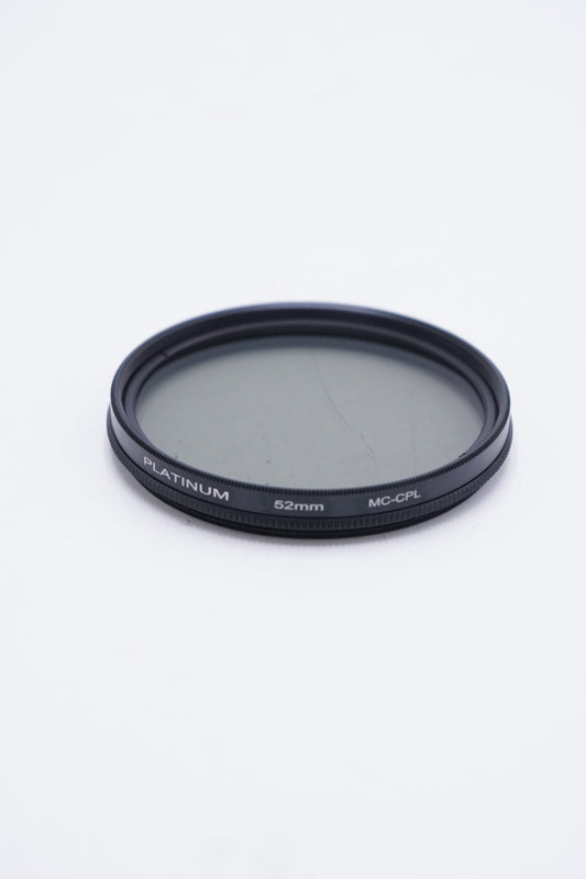 Platinum 52mm Circular Polarizer Lens Filter, Used