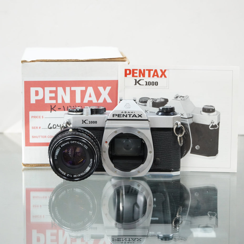 Pentax K1000 35mm SLR Camera with 50mm f/2 SMC Lens #45852, Used