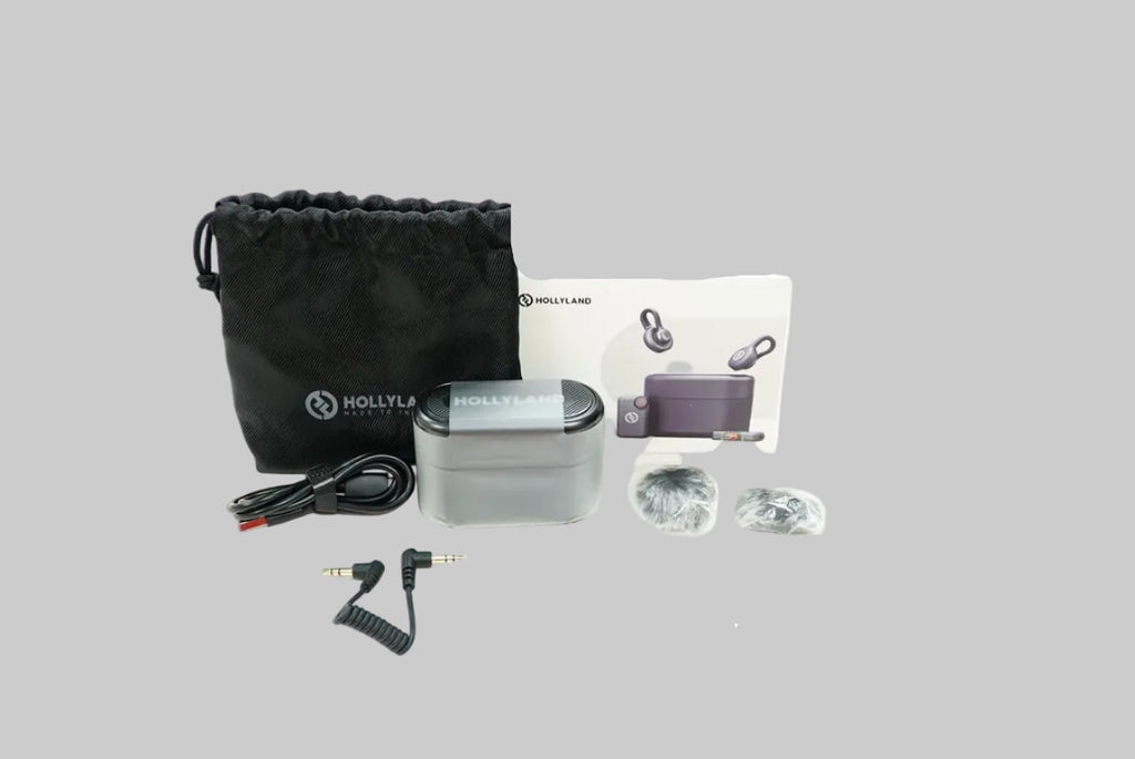 Hollyland LARK M2S Mini Combo 2-Person Wireless Microphone System for Cameras and Mobile Devices (2.4 GHz, Space Gray) #3CQAB, Used