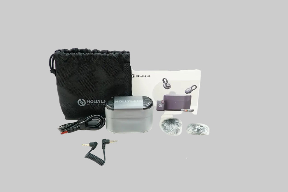Hollyland LARK M2S Mini Combo 2-Person Wireless Microphone System for Cameras and Mobile Devices (2.4 GHz, Space Gray) #3CQAB, Used