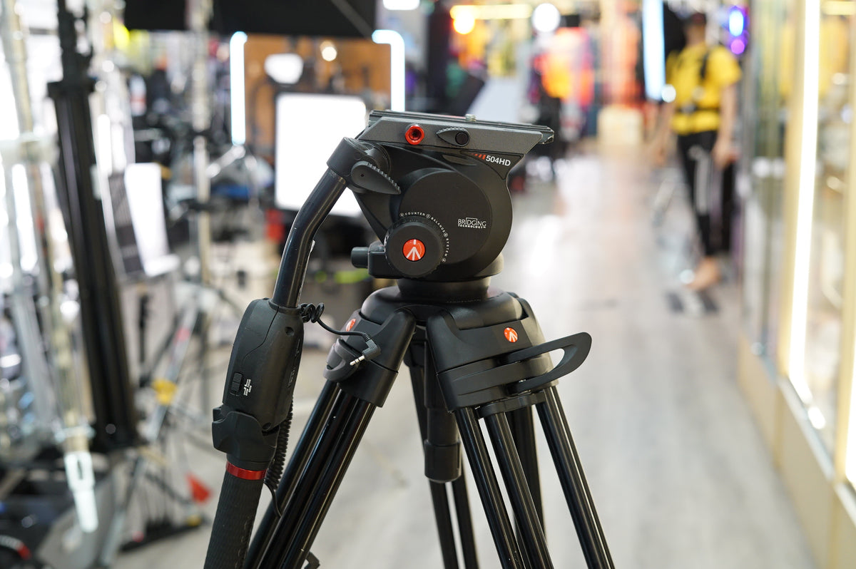 Manfrotto 546B Tripod & 504HD Head + 114MV Cine/Video Dolly #M0005365, Used