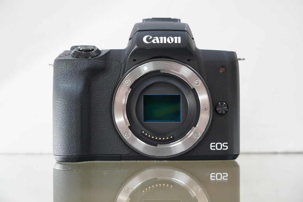 Canon EOS M50 Mirrorless Camera with 15-45mm Lens + Fotodiox pro EF to EOS M Adapter #03932, Used