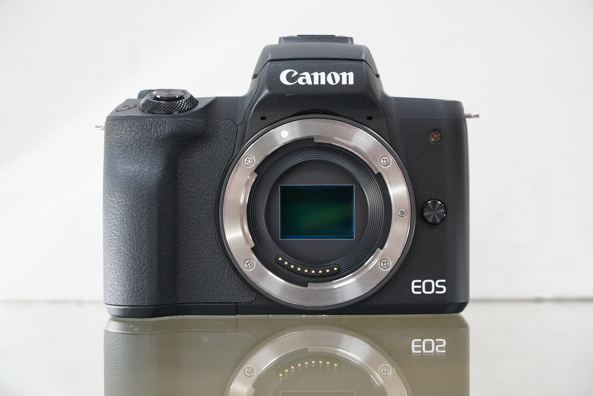 Canon EOS M50 Mirrorless Camera with 15-45mm Lens + Fotodiox pro EF to EOS M Adapter #03932, Used