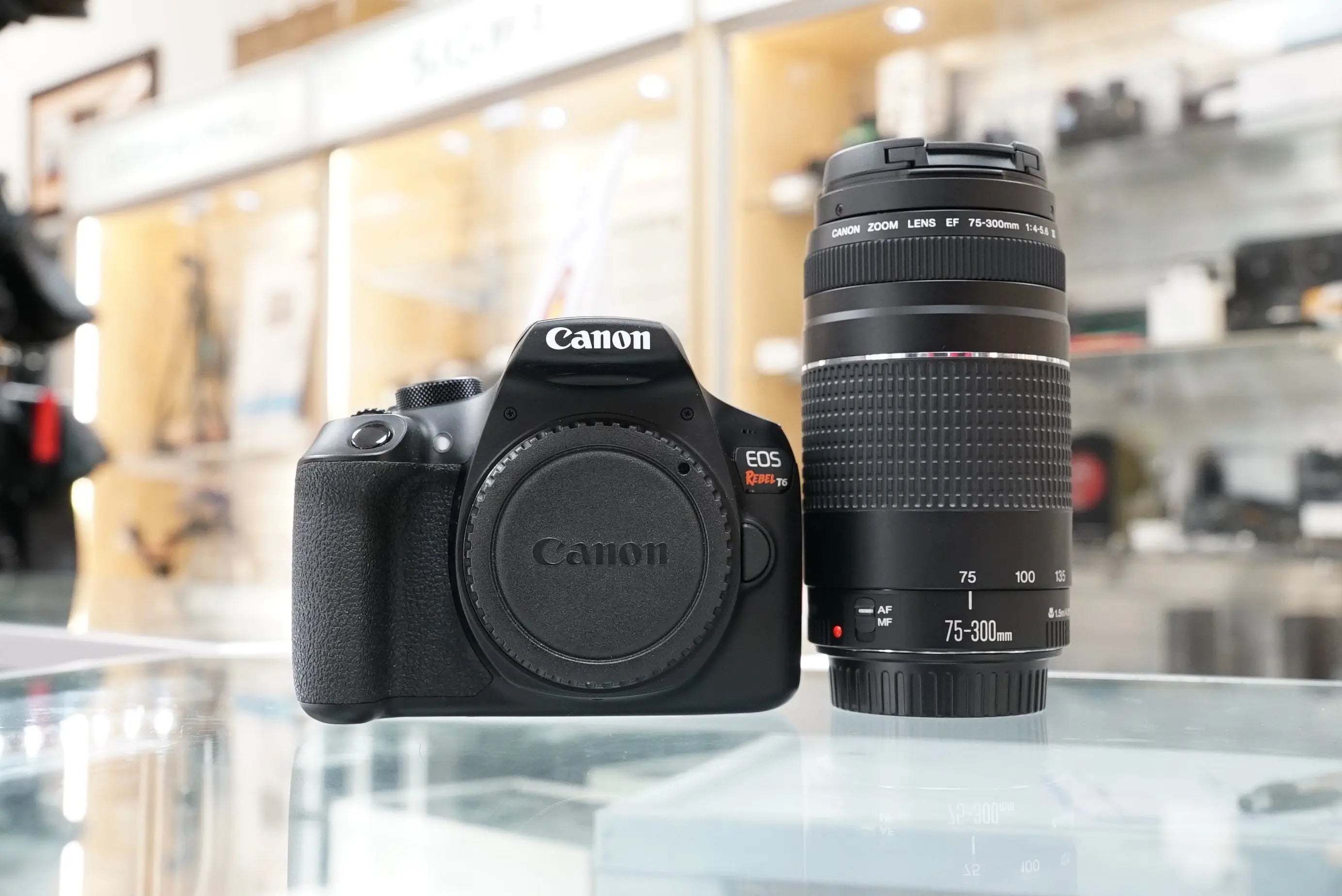 Canon REBELT6KIT70300-30614 EOS Rebel T6 Kit W/EF 75-300mm 4-5.6 III Lens, Used