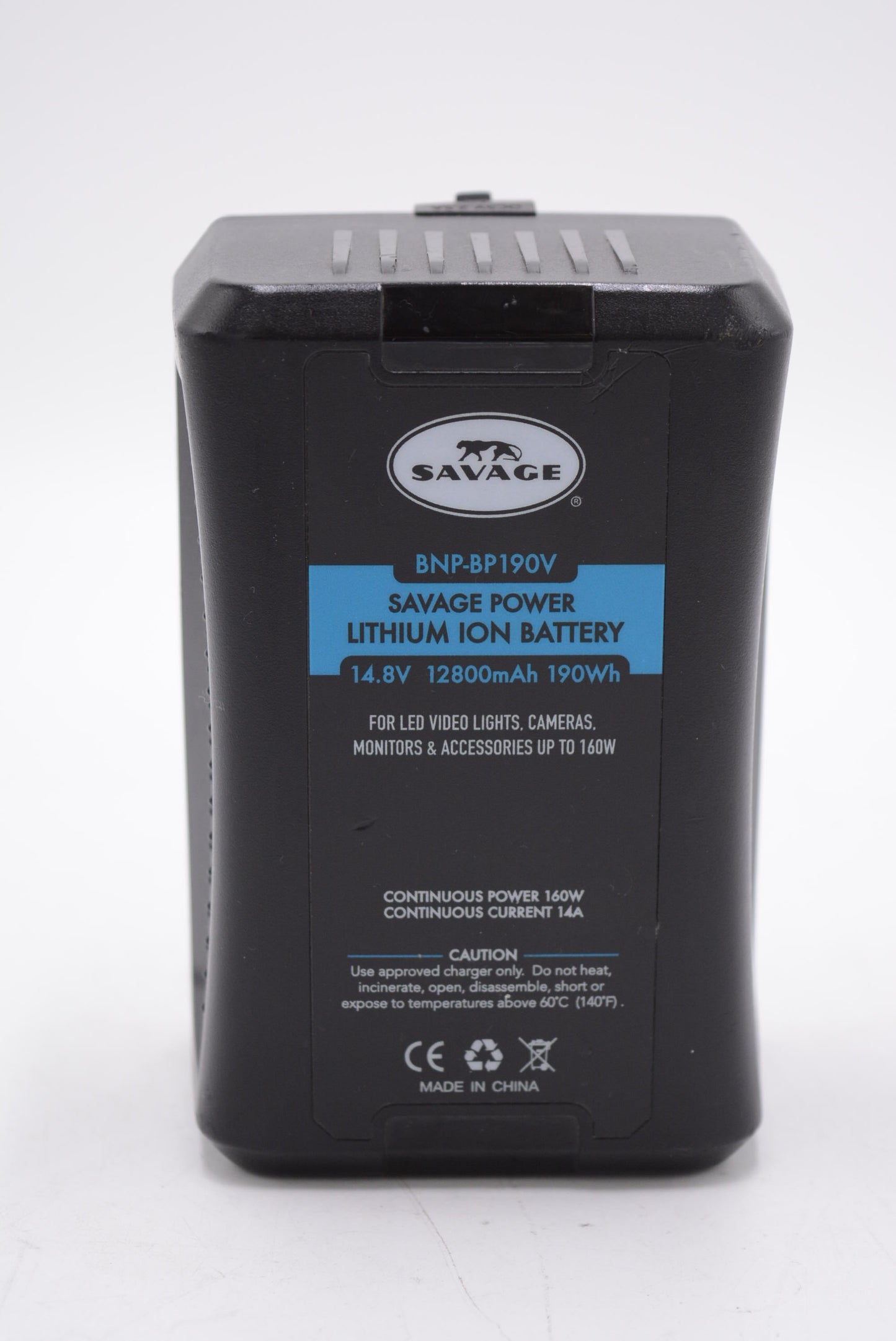 Savage BP190V-13499 Power Lithium-Ion Battery W/Charger, V-Mount, Used