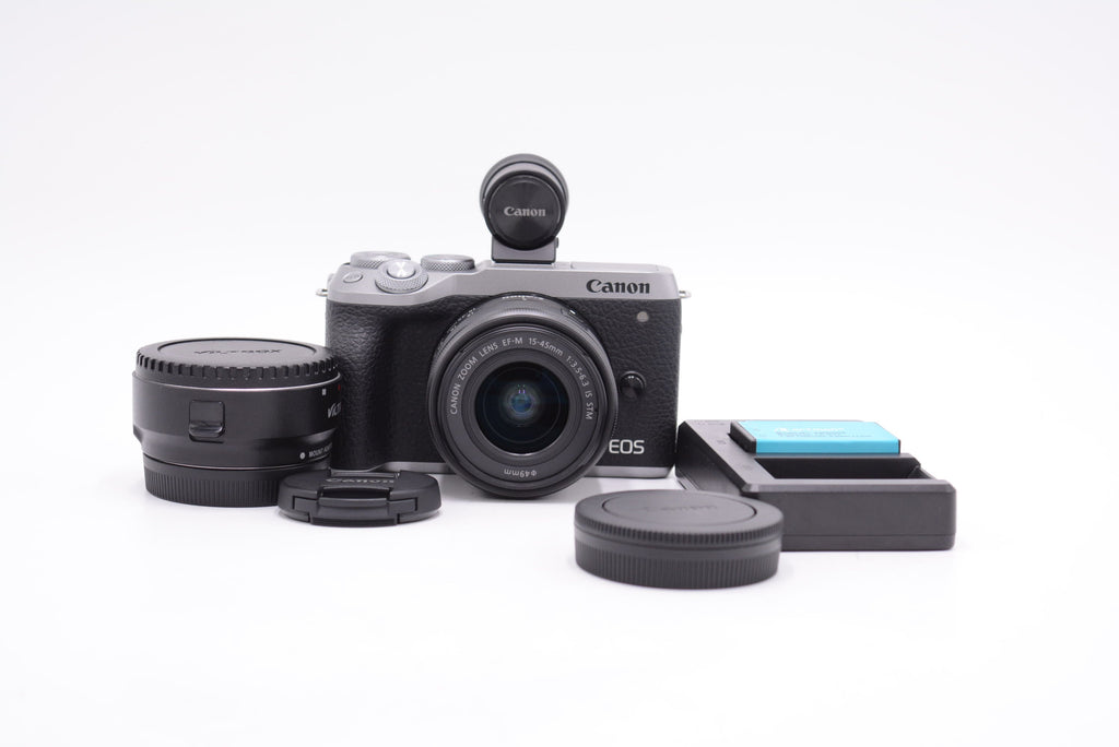 Canon EOSM6MII/EFM1545/00595 EOS M6 Mark II Mirrorless Camera W/EF-M 15-45mm f.3.5-6.3 Lens + EVF-DC2 Micro Viewfinder, Used - AVC photo video store