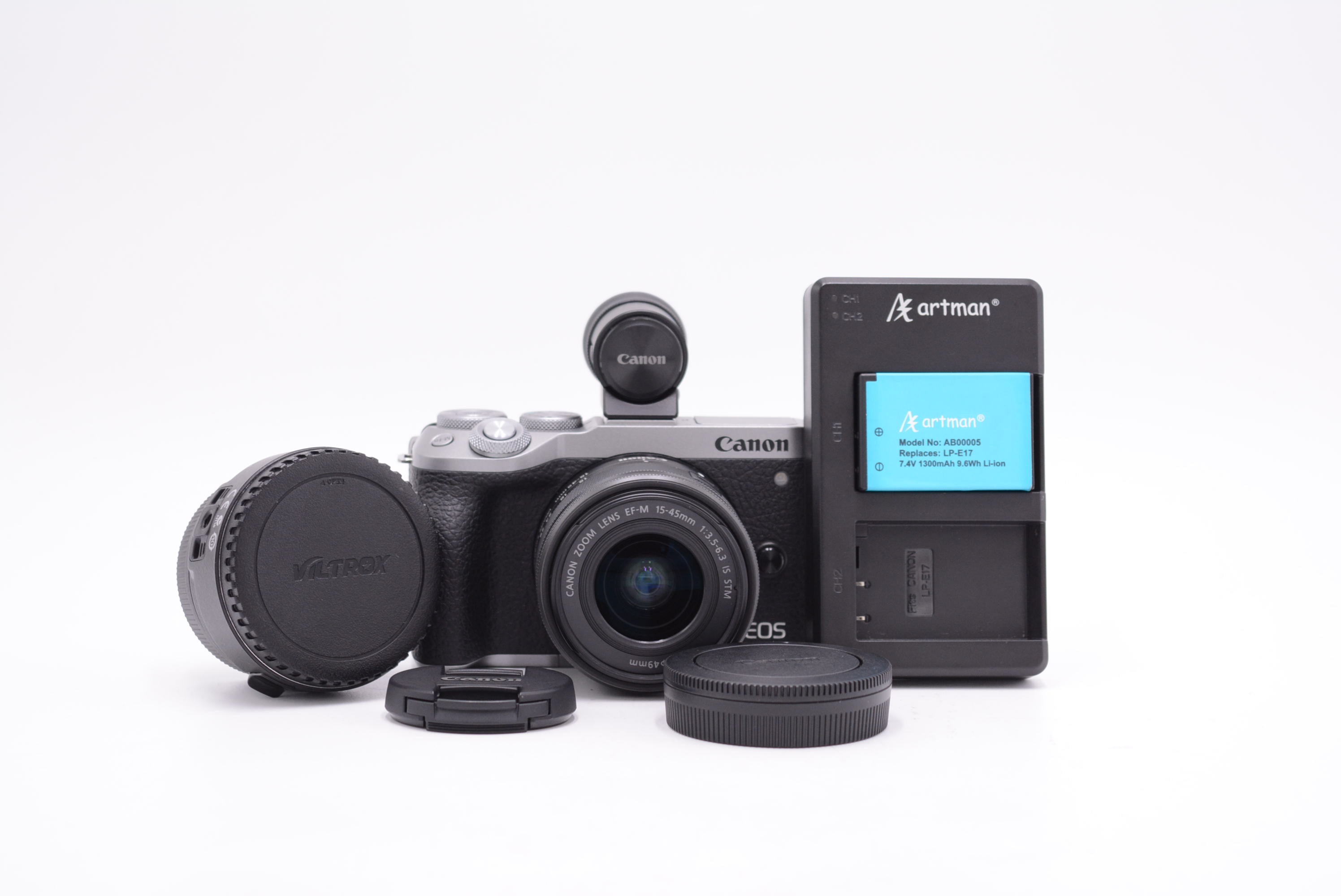 Canon EOSM6MII/EFM1545/00595 EOS M6 Mark II Mirrorless Camera W/EF-M 15-45mm f.3.5-6.3 Lens + EVF-DC2 Micro Viewfinder, Used - AVC photo video store