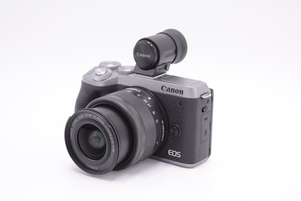 Canon EOSM6MII/EFM1545/00595 EOS M6 Mark II Mirrorless Camera W/EF-M 15-45mm f.3.5-6.3 Lens + EVF-DC2 Micro Viewfinder, Used - AVC photo video store