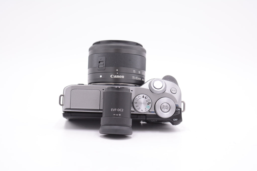 Canon EOSM6MII/EFM1545/00595 EOS M6 Mark II Mirrorless Camera W/EF-M 15-45mm f.3.5-6.3 Lens + EVF-DC2 Micro Viewfinder, Used - AVC photo video store
