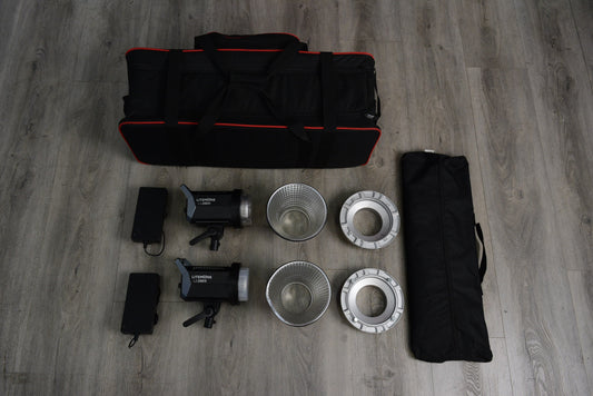 Godox Litemons LA200Bi Bi-Color LED 2-Light Kit w/Stands & Softboxes