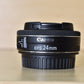 Canon EFS24F28STM-00120 EF-S 24mm f/2.8 STM Autofocus APS-C Lens, Used