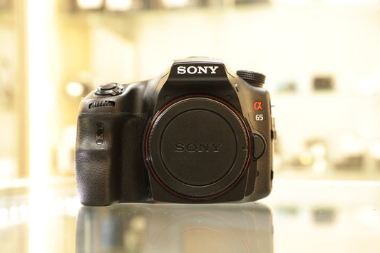 Sony SLTA65-2282149 Alpha SLT-A65 DSLR Camera Body Dual Lens Kit, Black (24.3MP), Used - AVC photo video store