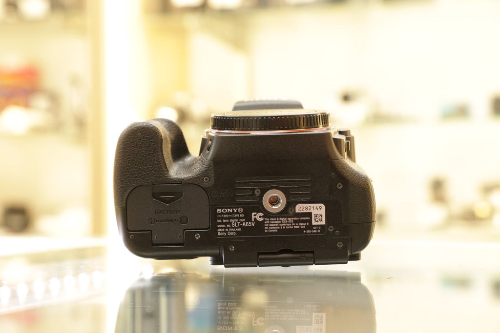 Sony SLTA65-2282149 Alpha SLT-A65 DSLR Camera Body Dual Lens Kit, Black (24.3MP), Used - AVC photo video store