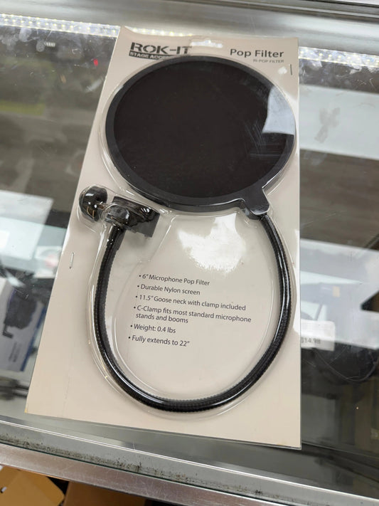 Gator Rok-It Single-Layer Microphone Pop Filter with Clamp Mountr, Open Box - AVC photo video store