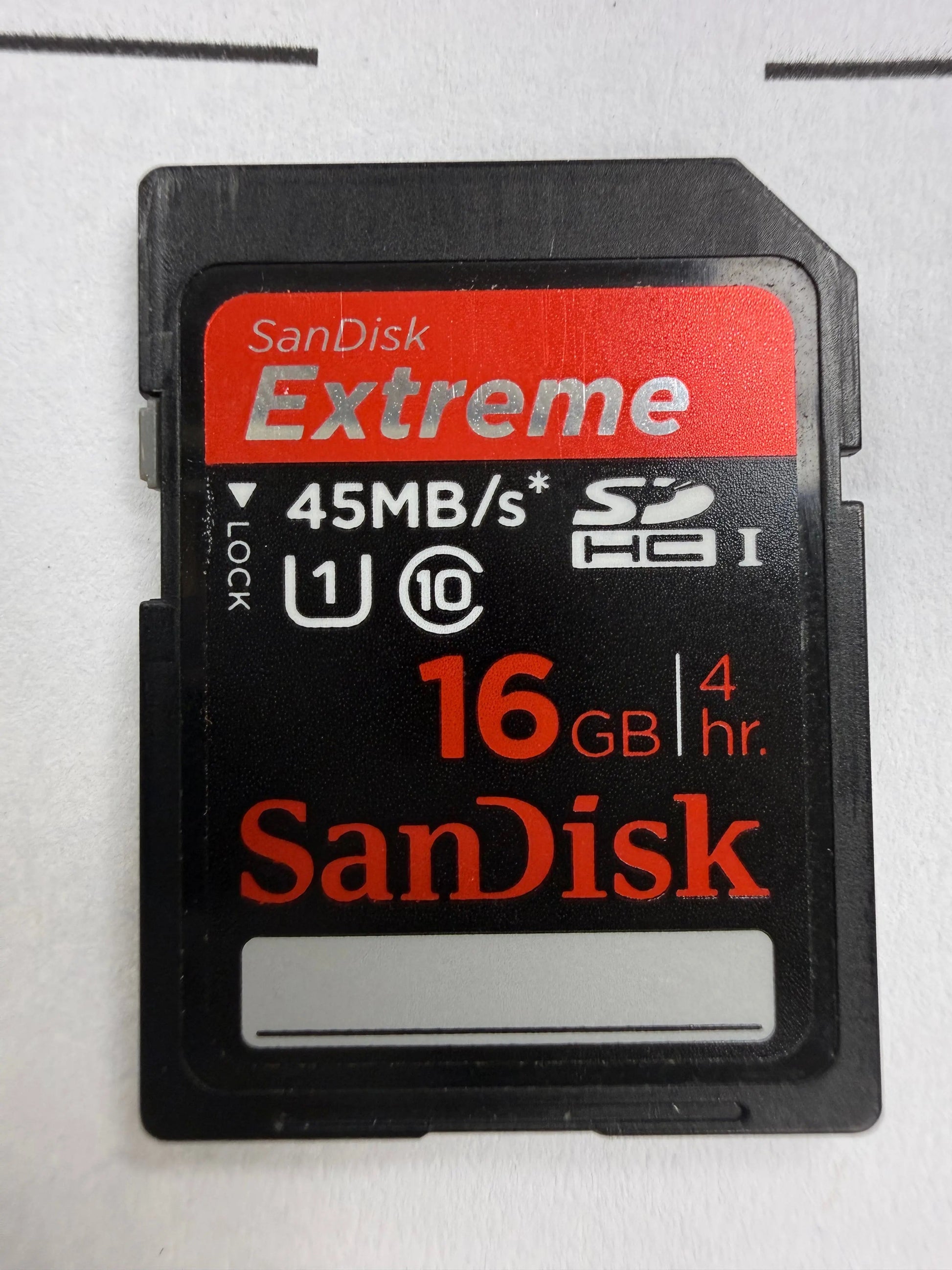 SANDISK 16GBSDHC-2025G Extreme 16GB SDHC I Class 10, Used SANDISK